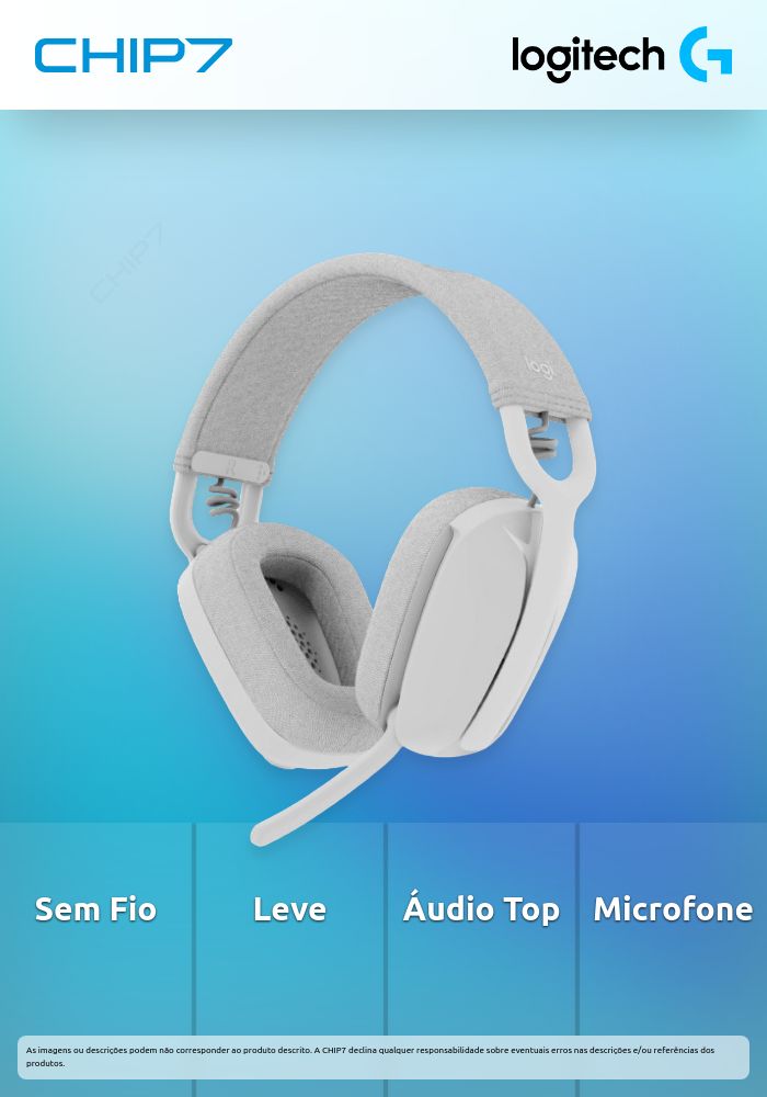 Headset Logitech Zone Vibe 100 Wireless Branco