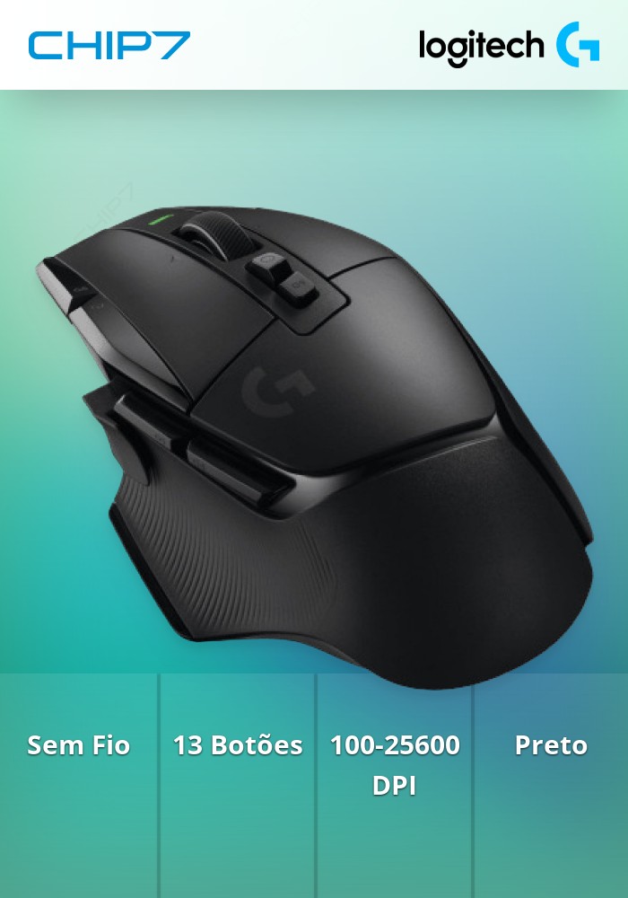 Rato Gaming Logitech G Series G502 X LightSpeed 25600 DPI Wireless
