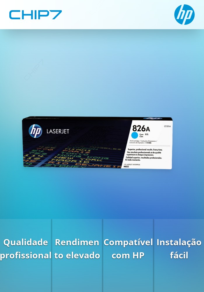 HP 826A Cyan LaserJet Toner Cartridge (CF311A) - preço válido para unidades pre estabelecidas  - preço válido até fim de stock das unidades pré estabelecidas