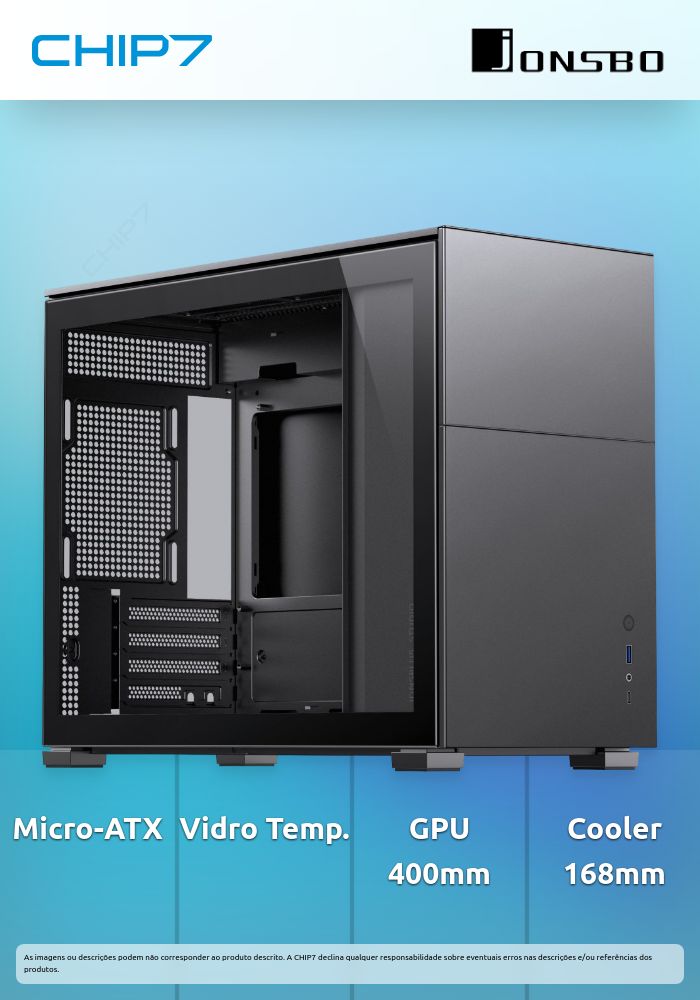 Caixa Micro-ATX Jonsbo D31 STD Vidro Temperado Preto