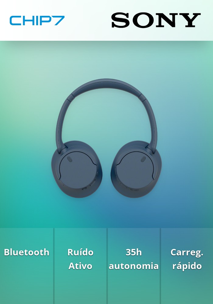 Auscultadores Sony WH-CH720NL - Bluetooth e Noise Cancelling / até 35h de autonomia / carregamento rápido