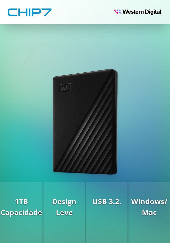 1TB HDD Disco Externo Western Digital My Passport USB 3.2