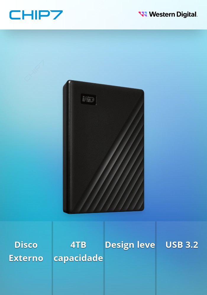 4TB HDD Disco Externo Western Digital My Passport USB 3.2