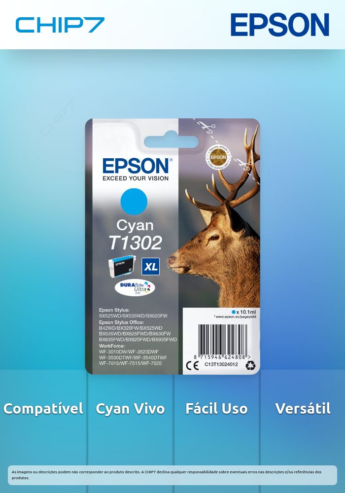 Tinteiro Cyan Stylus SX525WD/620FW/ Office BX320FW/525WD/625FWD