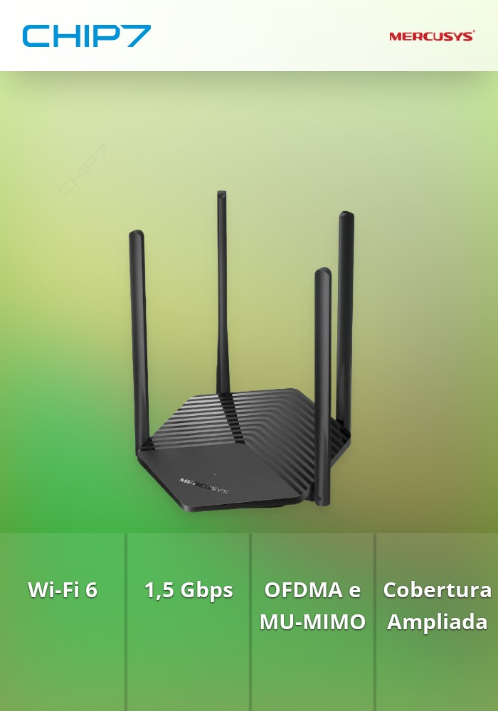 Router Mercusys MR60X AX1500 Dual-Band WiFi 6 Gigabit