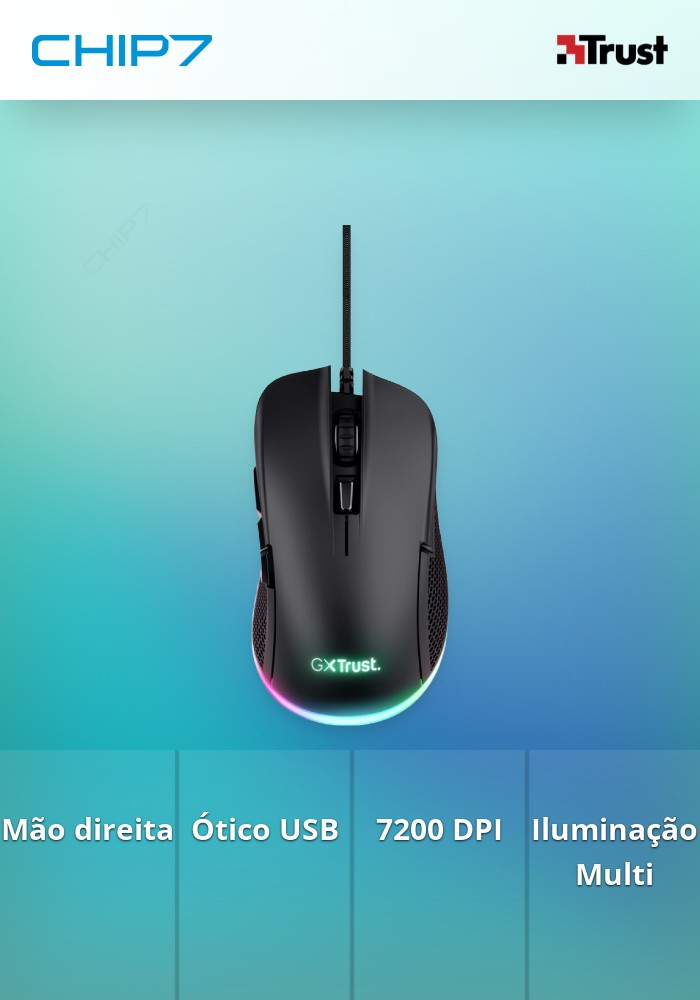 Rato Gaming TRUST GXT922 YBAR RECICLADO 7200DPI