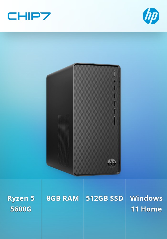 Computador Desktop HP - AMD Ryzen 5 5600G / 8GB RAM / 512GB SSD / Windows 11 Home - M01-F3000np