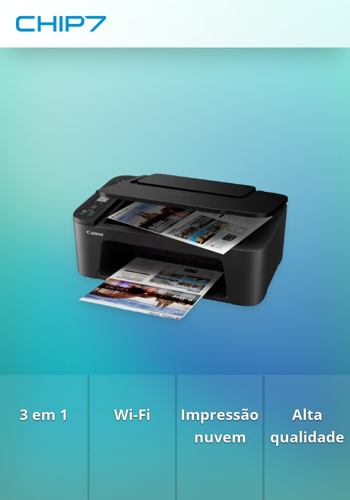 PIXMA TS3450 Preto - Multifuncional fotográfica, Wi-Fi, impressão, cópia, digitalização, cloud