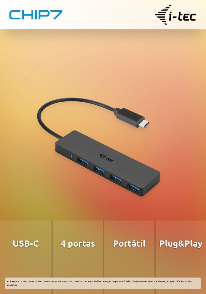Hub I-TEC USB-C com 4 Portas USB