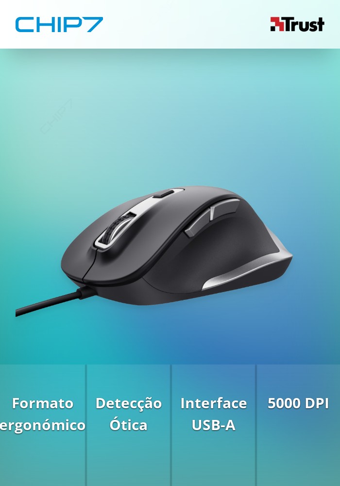 Rato Trust FYDA Ergonómico Eco 5000 DPI