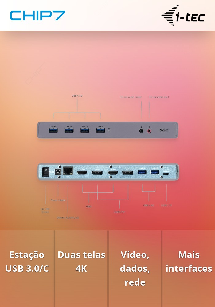 Docking Station I-TEC USB 3.0/USB-C 5K/2X