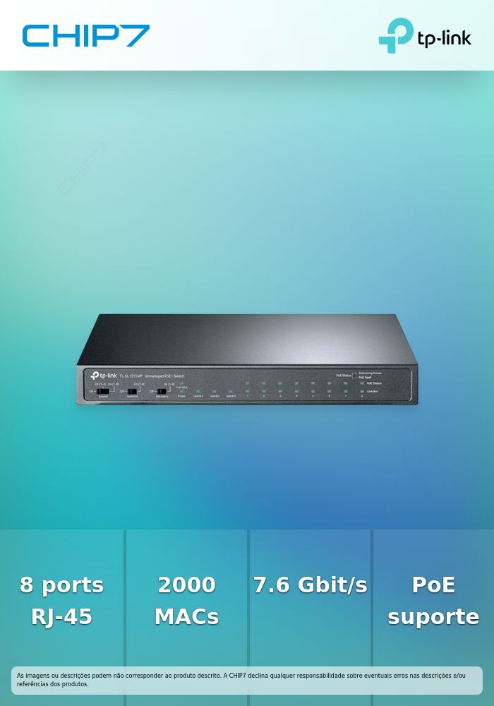TP-LINK TL-SL1311P SWITCH DE REDE FAST ETHERNET (10/100) POWER OVER ETHERNET (PO