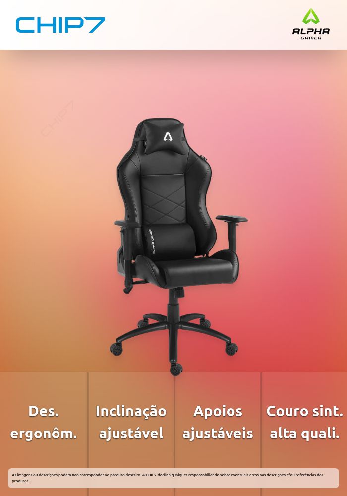 Cadeira Gaming Alpha Gamer Atena Preta