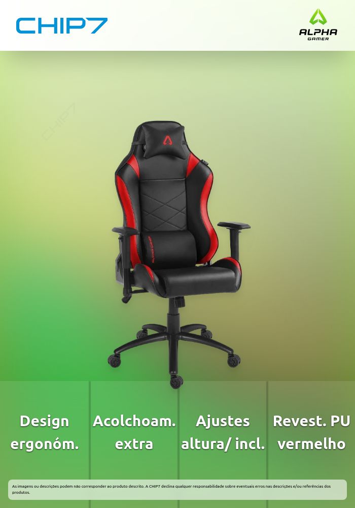 Cadeira Gaming Alpha Gamer Atena Preta / Vermelha