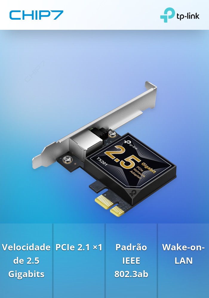 Adaptador TP-Link 2.5 Gigabit PCI Express Network PCIe 2.1 ×1