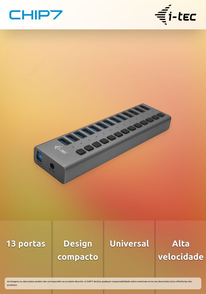 HUB de Carga I-TEC USB 3.0 com 13 Portas