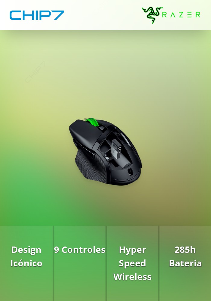 Rato Óptico Razer Basilisk V3 X Hyperspeed RGB Wireless/Bluetooth 18000DPI Preto