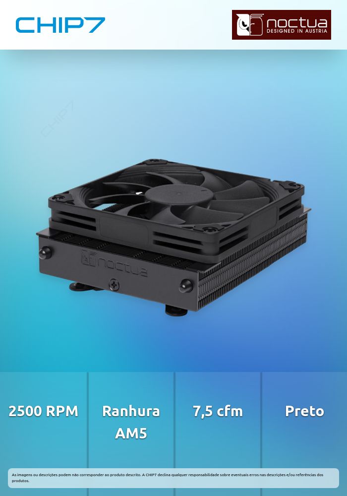Cooler CPU Noctua NH-L9a-AM5 chromax.black Low Profile 92mm
