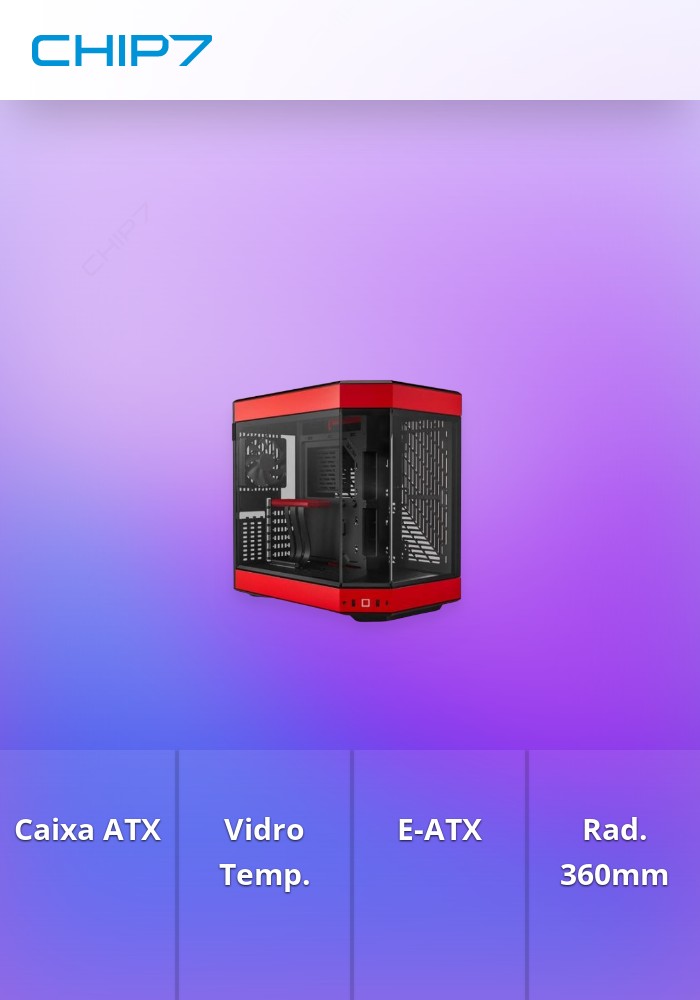 Caixa ATX Hyte Y60 Vidro Temperado Vermelho