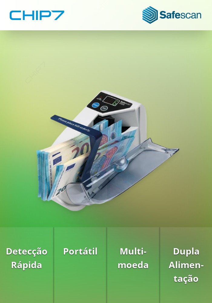 Contadora E Detetora De Notas Falsas Portatil Safescan 2000 Preto 115-0255