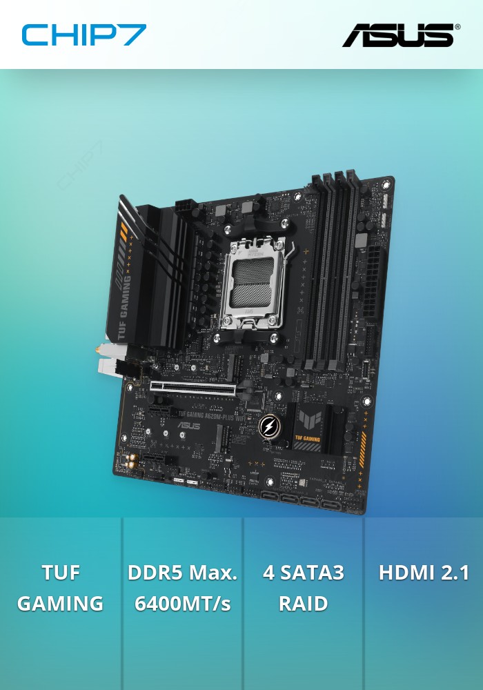 Motherboard ASUS TUF GAMING A620M-PLUS WIFI SUS, AMD AM5, 4DDR5, 2X M.2 PCIE4.0 AURA ARGB M-ATX