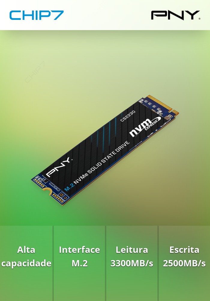 500GB SSD M.2 NVMe PCIe PNY CS2230-3300R/2500W