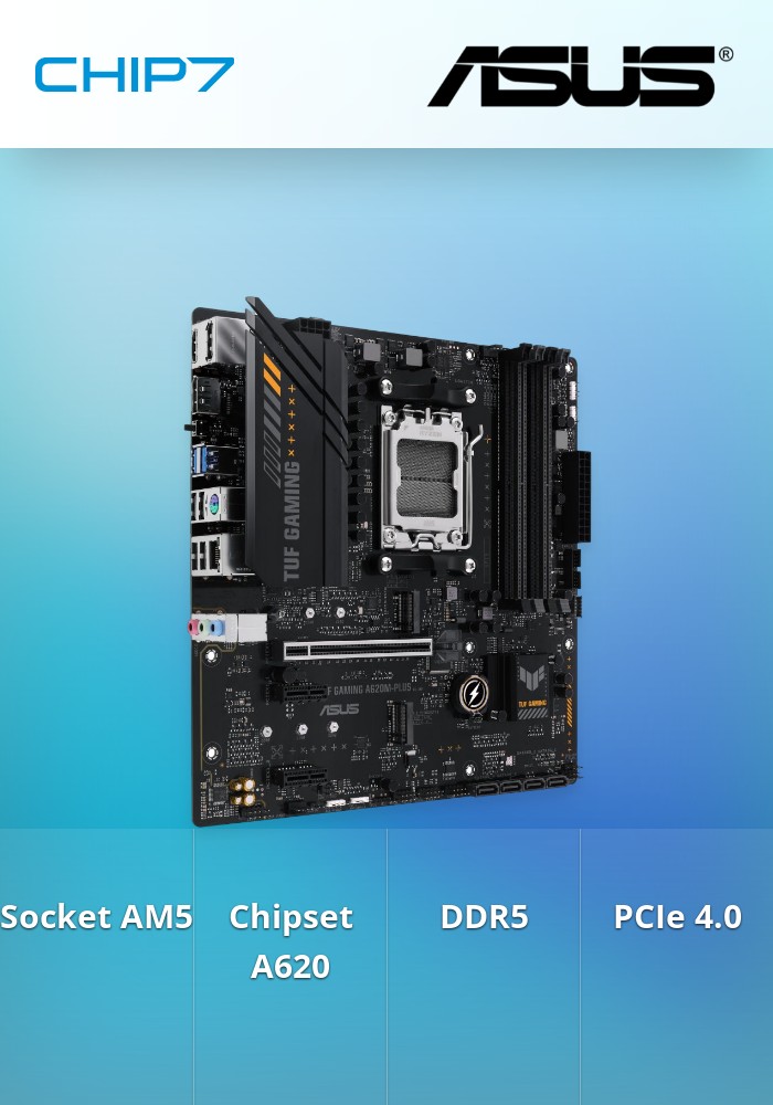 Motherboard ASUS TUF Gaming AMD A620M-PLUS SKT AM5 4x DDR5 HDMI/DP Micro-ATX