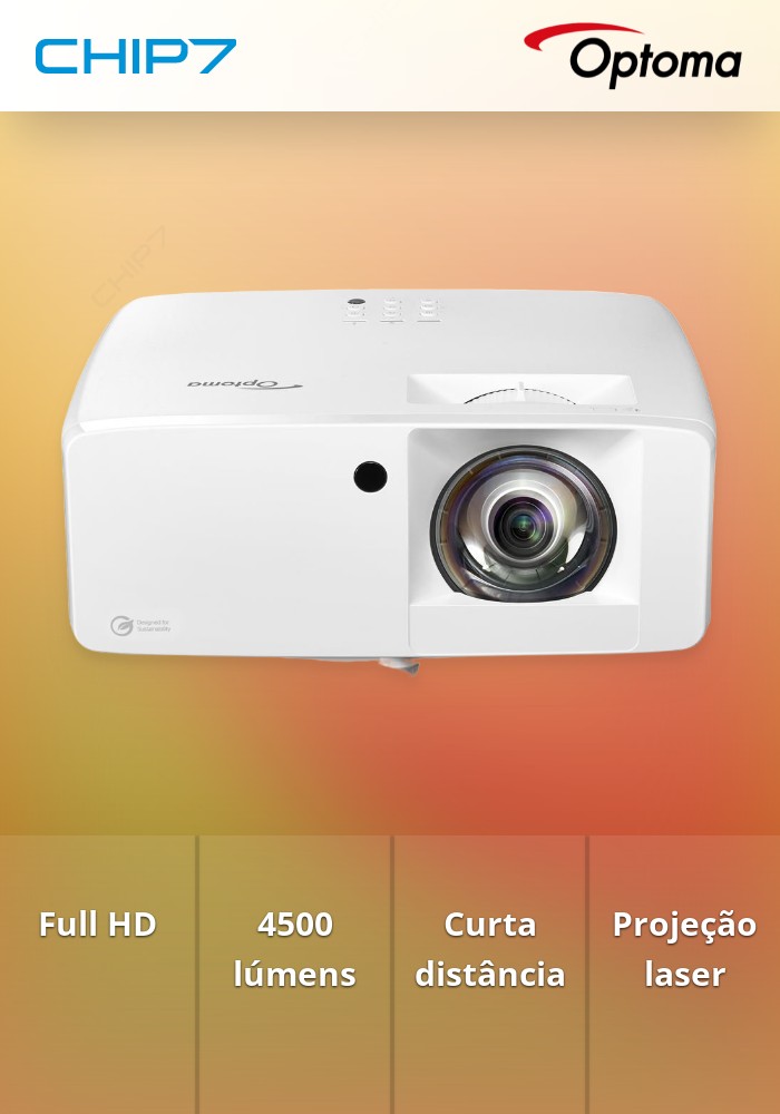 Projetor Optoma - Full HD 1920 x 1080 / 4500 lumens - ZH450ST