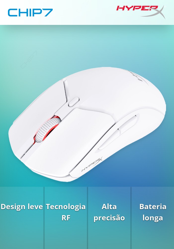 Rato Gaming Wireless HyperX Pulsefire Haste Branco