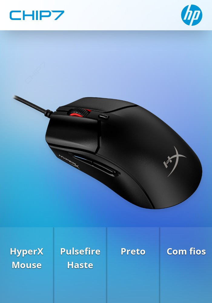 Rato Gaming HyperX Pulsefire Haste Preto
