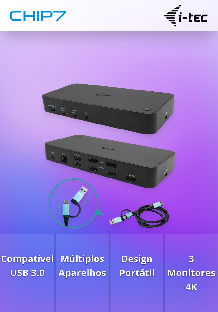 Docking Station I-TEC USB 3.0 / USB-C / THUNDERBOLT 3x 4