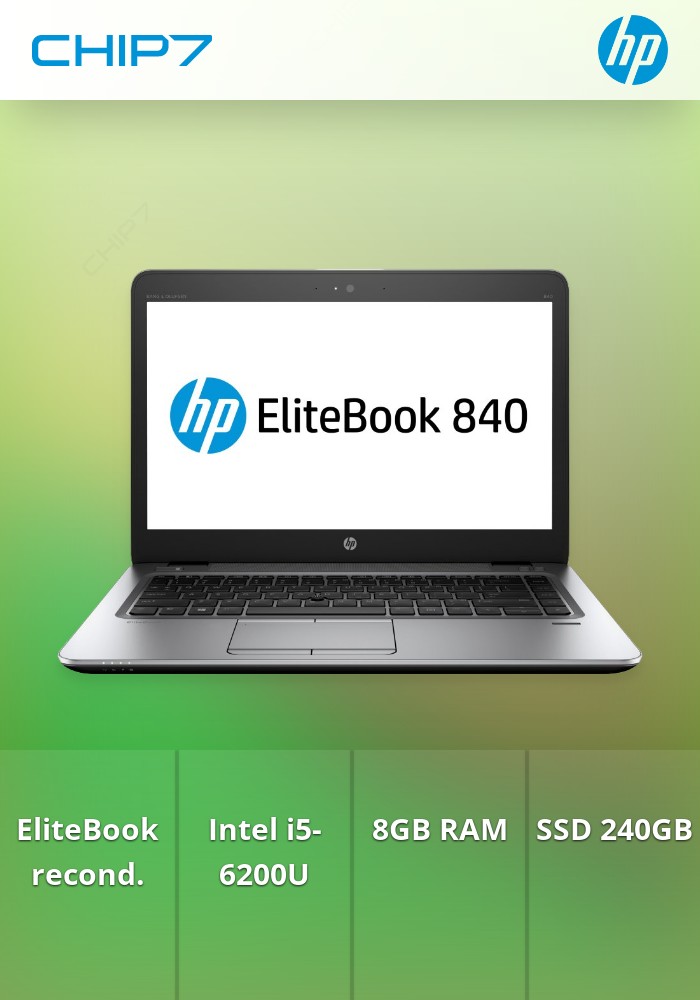 Portátil Recondicionado HP EliteBook 840 G3 i5-6200u 8Gb 240GB SSD 14