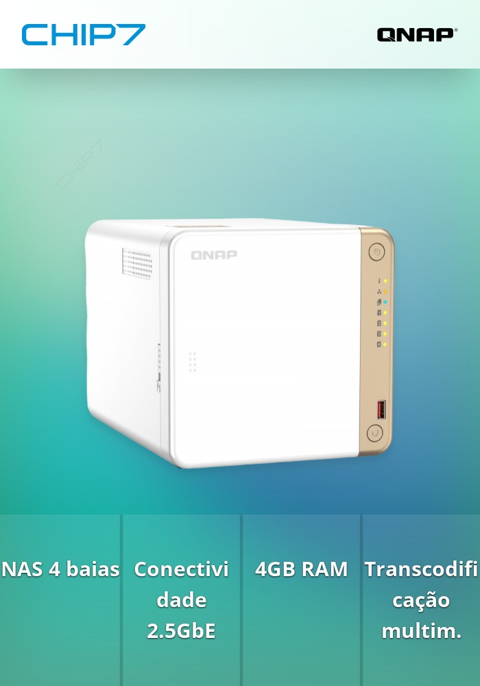 NAS GNAP TS-462-4G Multimédia 2.5GbE Branco