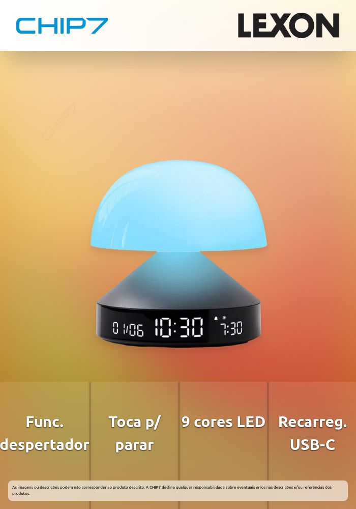 Candeeiro/Despertador Lexon Mina Sunrise (gun metal)