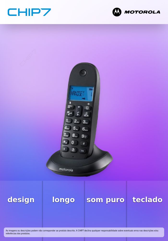 Telefone Motorola INALAMB DECT C1001CB+ SINGLE Preto