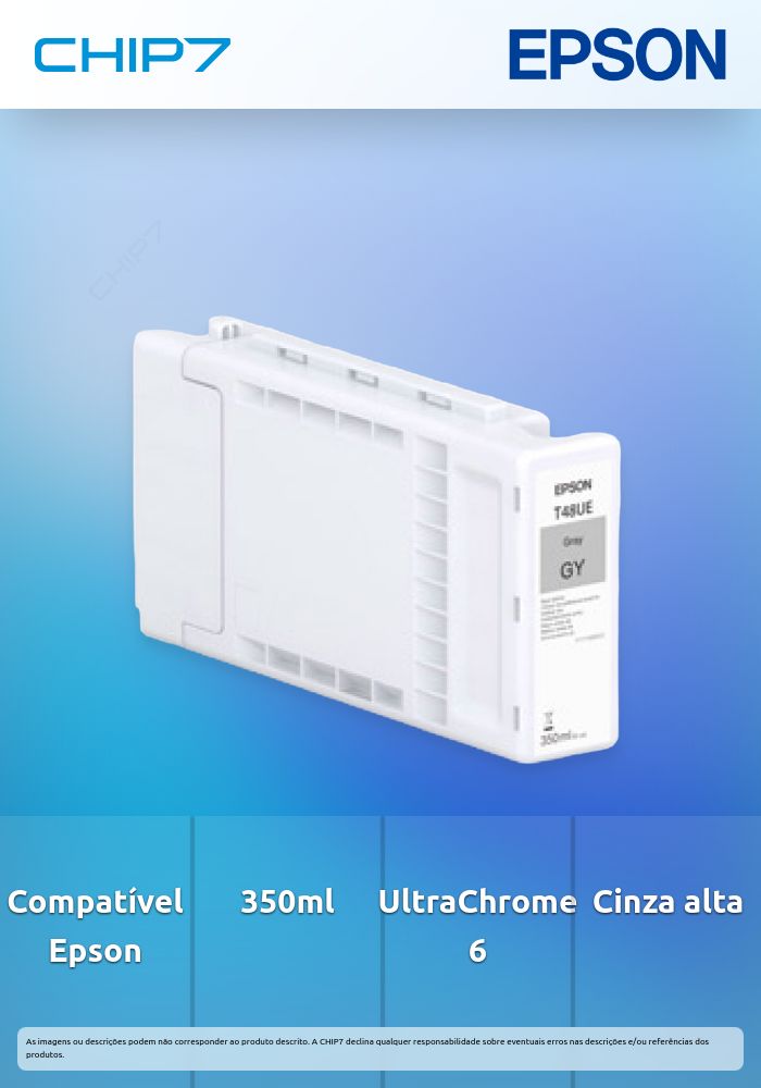 Carga de Tinta Epson Singlepack UltraChrome Pro 6 Cinzenta T48UE (350ml)