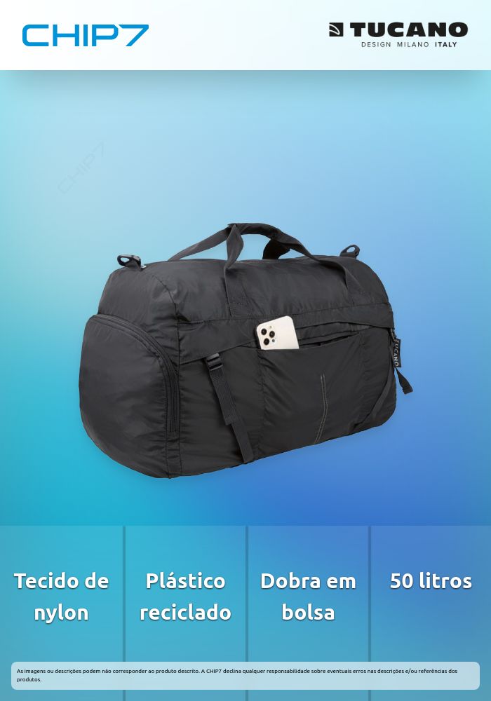 Saco de Viagem Tucano - Compatto Eco Duffle (Preto)