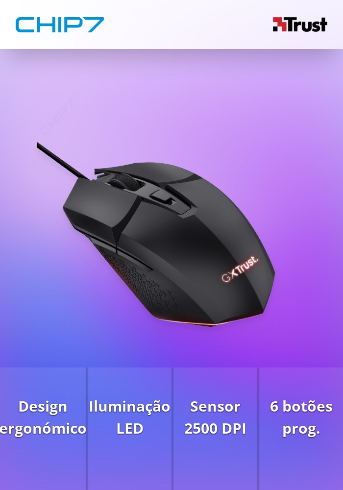 Rato TRUST GXT109 FELOX GAMING Preto
