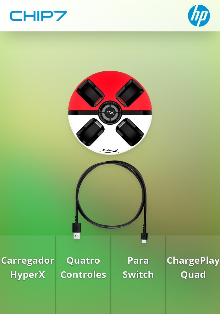 Carregador de Comando HyperX ChargePlay Quad 2 Nintendo Switch