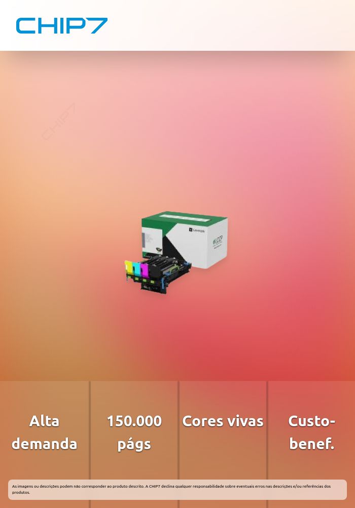 Unidade Fotoconductora LEXMARK Cores pack 4un. 150K a 5% - CS73x, X73x, C4342, XC4342, C4352, XC4352