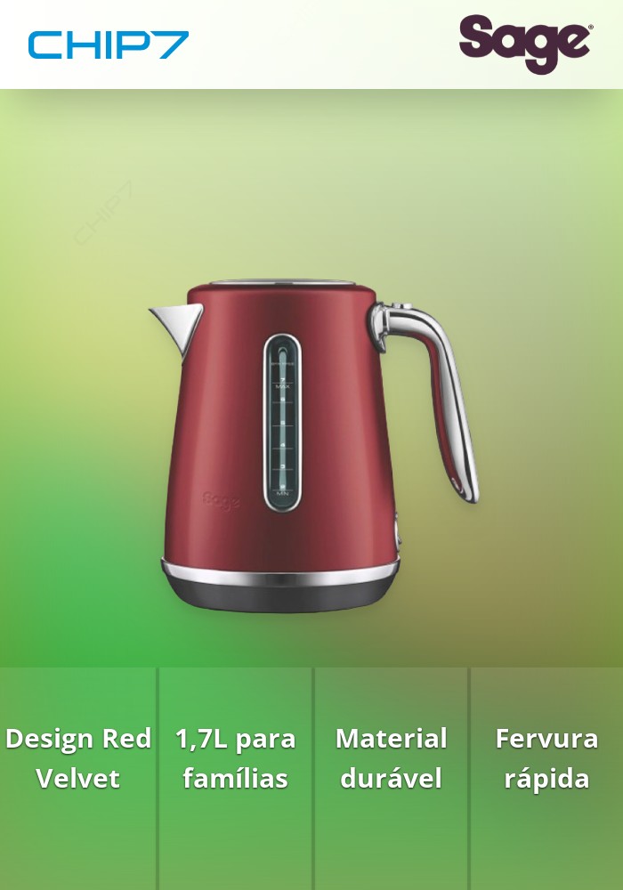 SAGE JARRO ELETRICO LUXE KETTLE (RED VE,VET CAKE)