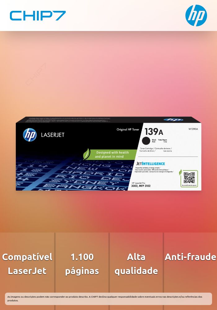 Toner HP 139A Preto Original LaserJet Cartridge