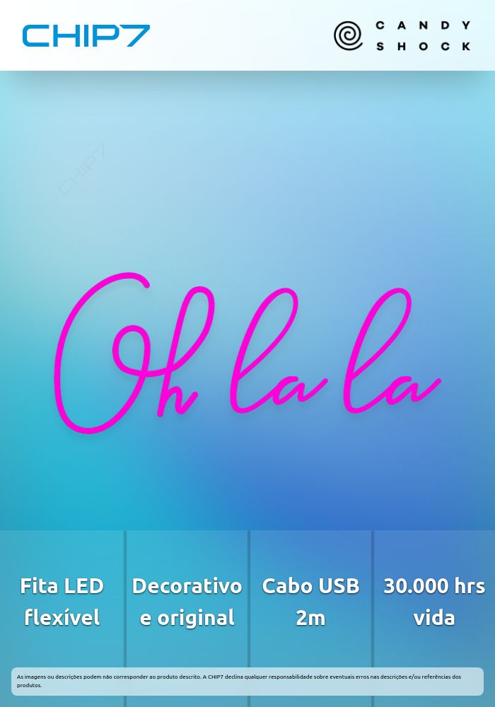 Candy Shock - Led Sign  40 Oh La La (pink)