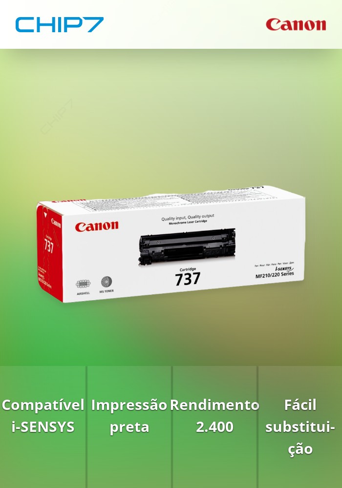 Toner CANON 737 Preto - i-SENSYS MF2 Series