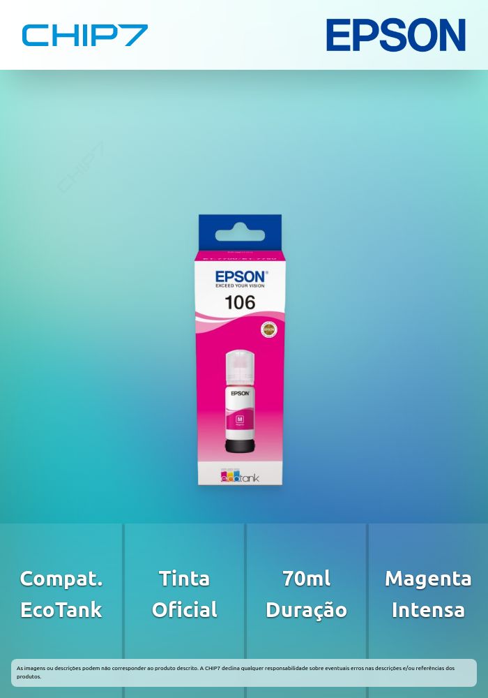 Recarga de Tinta EPSON Serie 106 Magenta (70ml) - EcoTank 7700/7750