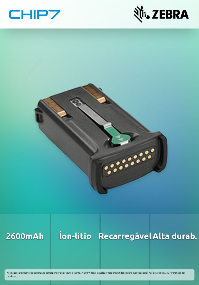 Pilha Recarregável Zebra 2600 mAh Íon-lítio 2600 mAh