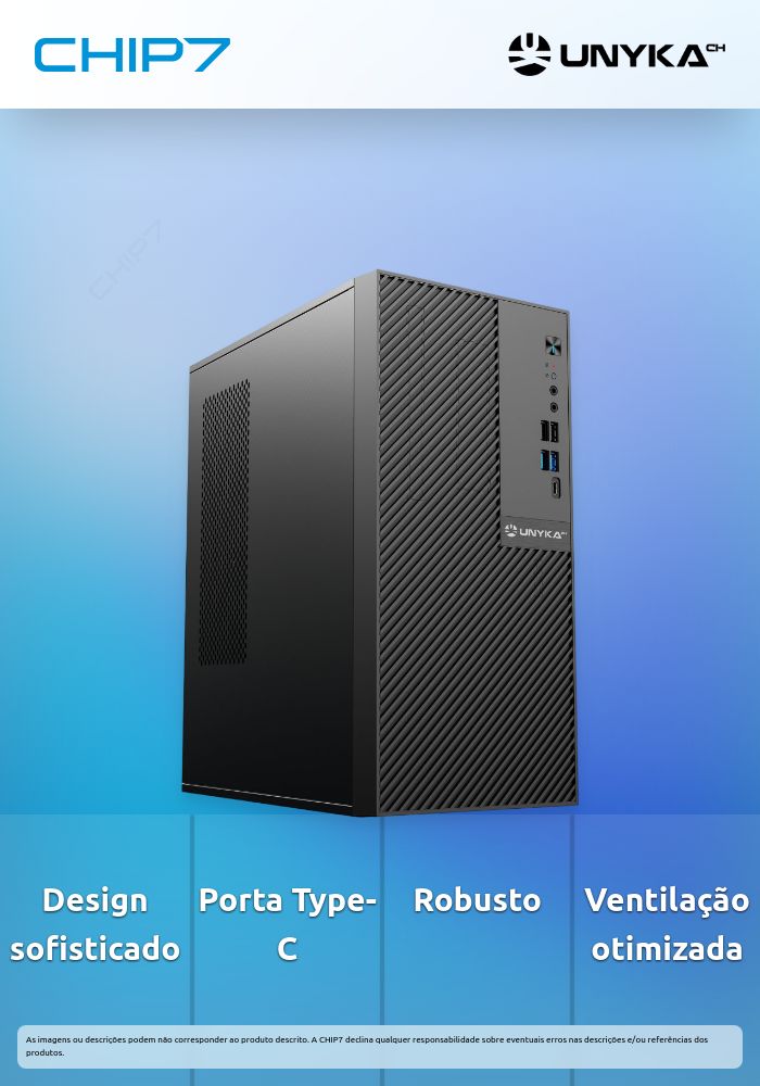 UNYKA CAIXA MATX NUMEN 500 PRO TYPE C BLACK S/FONTE