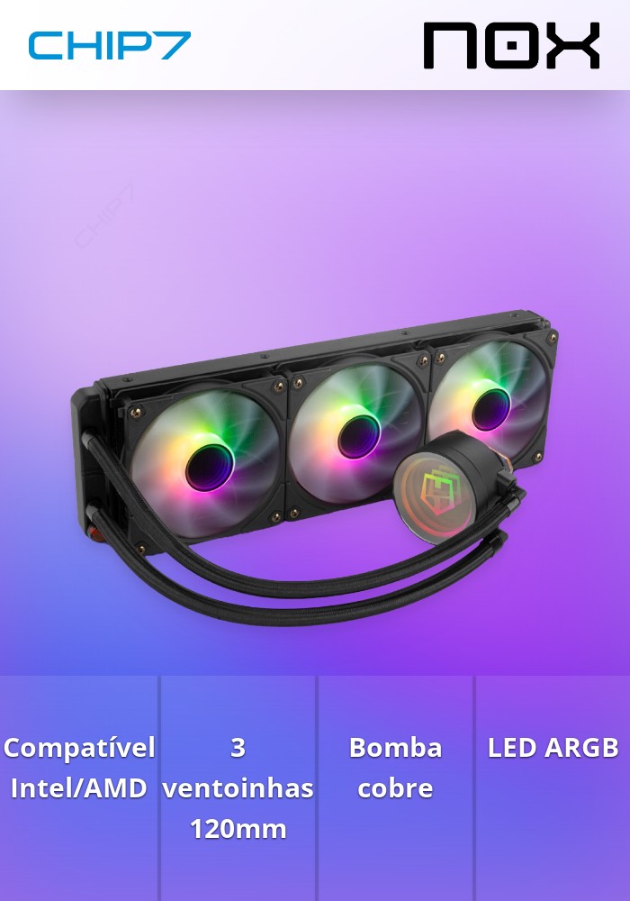 Water Cooler CPU Nox Hummer M-360 ARGB Preto