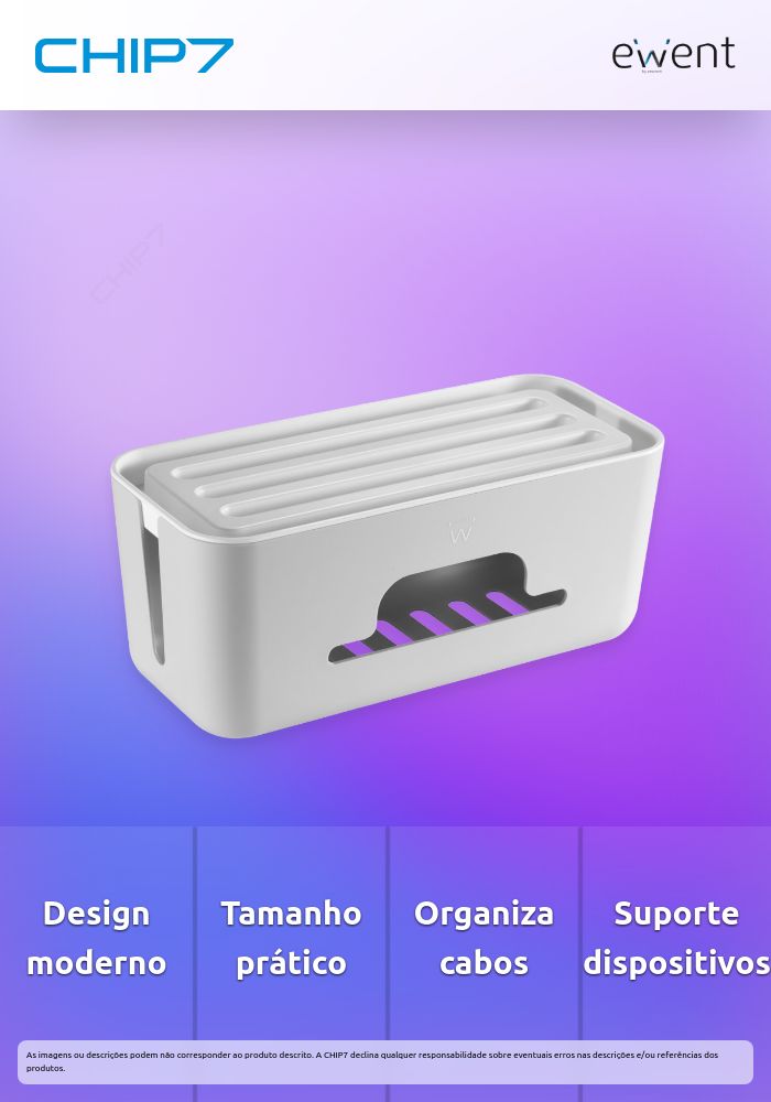 Caixa de Armazenamento para Organização de Cabos com Suporte 307x135x130mm