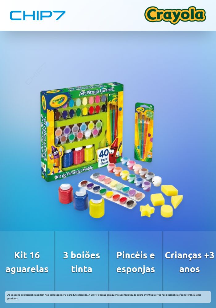Crayola - Set Pintura Lavável (40 peças)